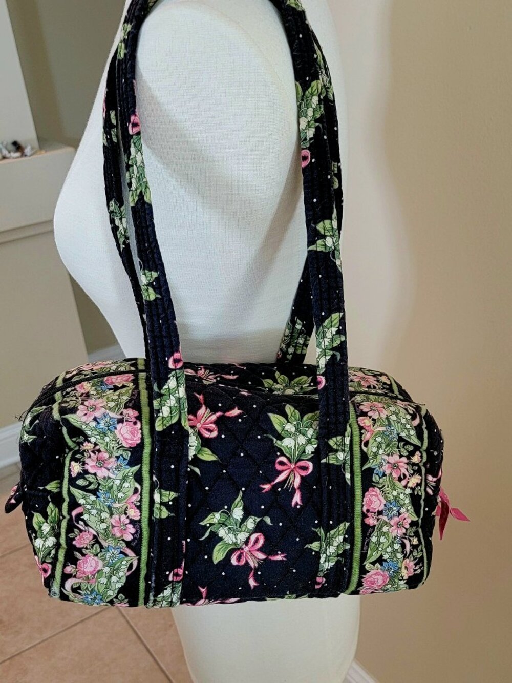 Vera Bradley Smaller Floral Duffel Tote Handbag/Purse